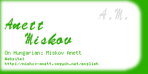 anett miskov business card